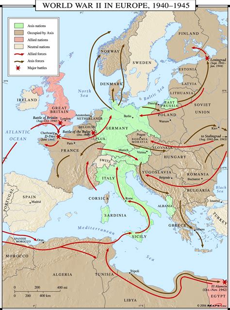 MAP Map of Europe in WW2
